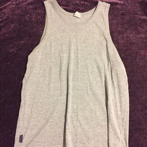 Gray high neck tank top